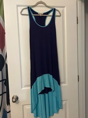 Decree blue  Dress with Teal Trim